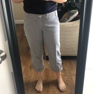 Gap Cropped seersucker pants, size 6